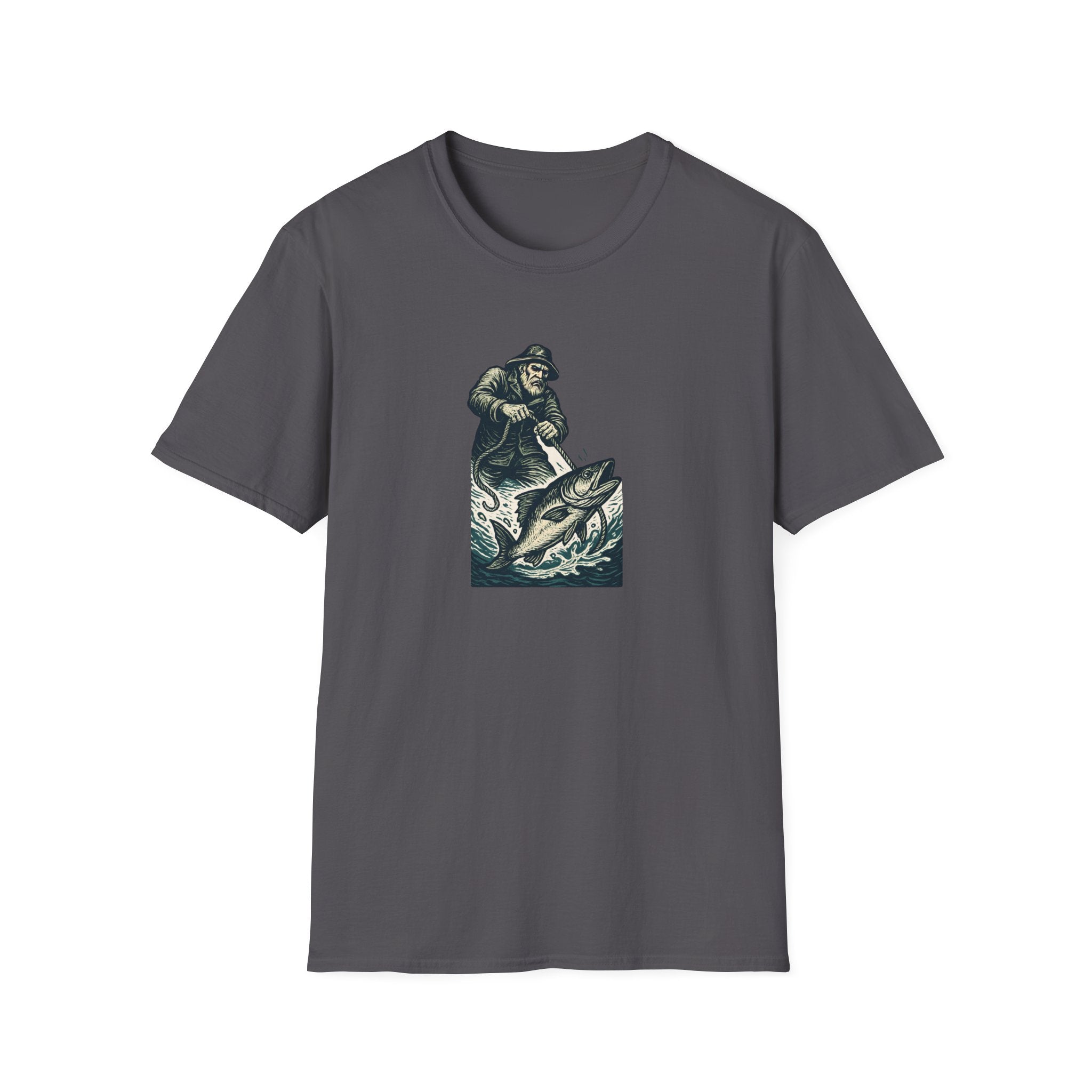 Fisherman Reeling Giant Fish T-Shirt